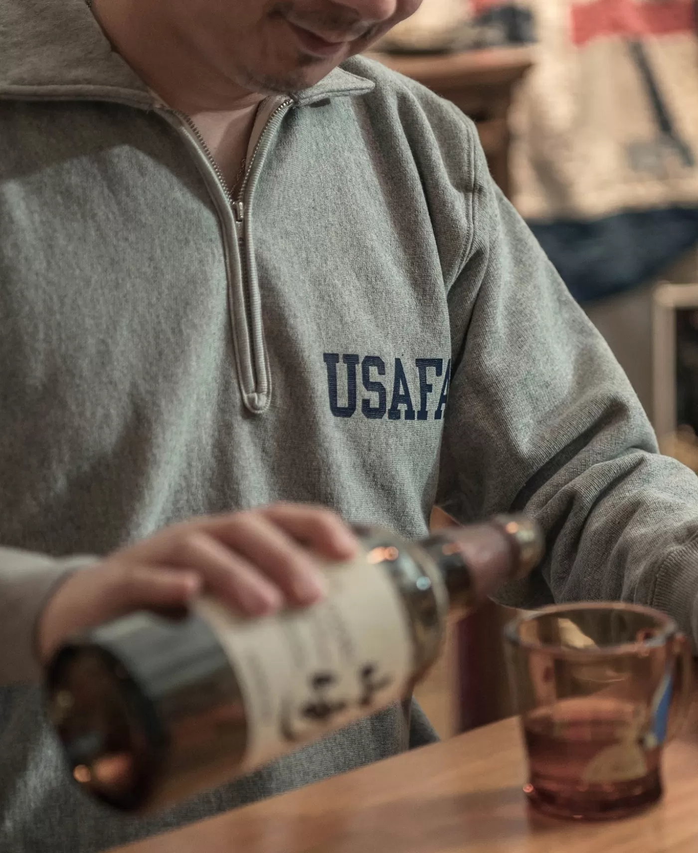 s_usafa_reverse_weave_halfzip_sweatshirt__gray_7.webp Sale 1950s USAFA Reverse Weave Half-Zip Sweatshirt - Sweatshirts & Hoodies