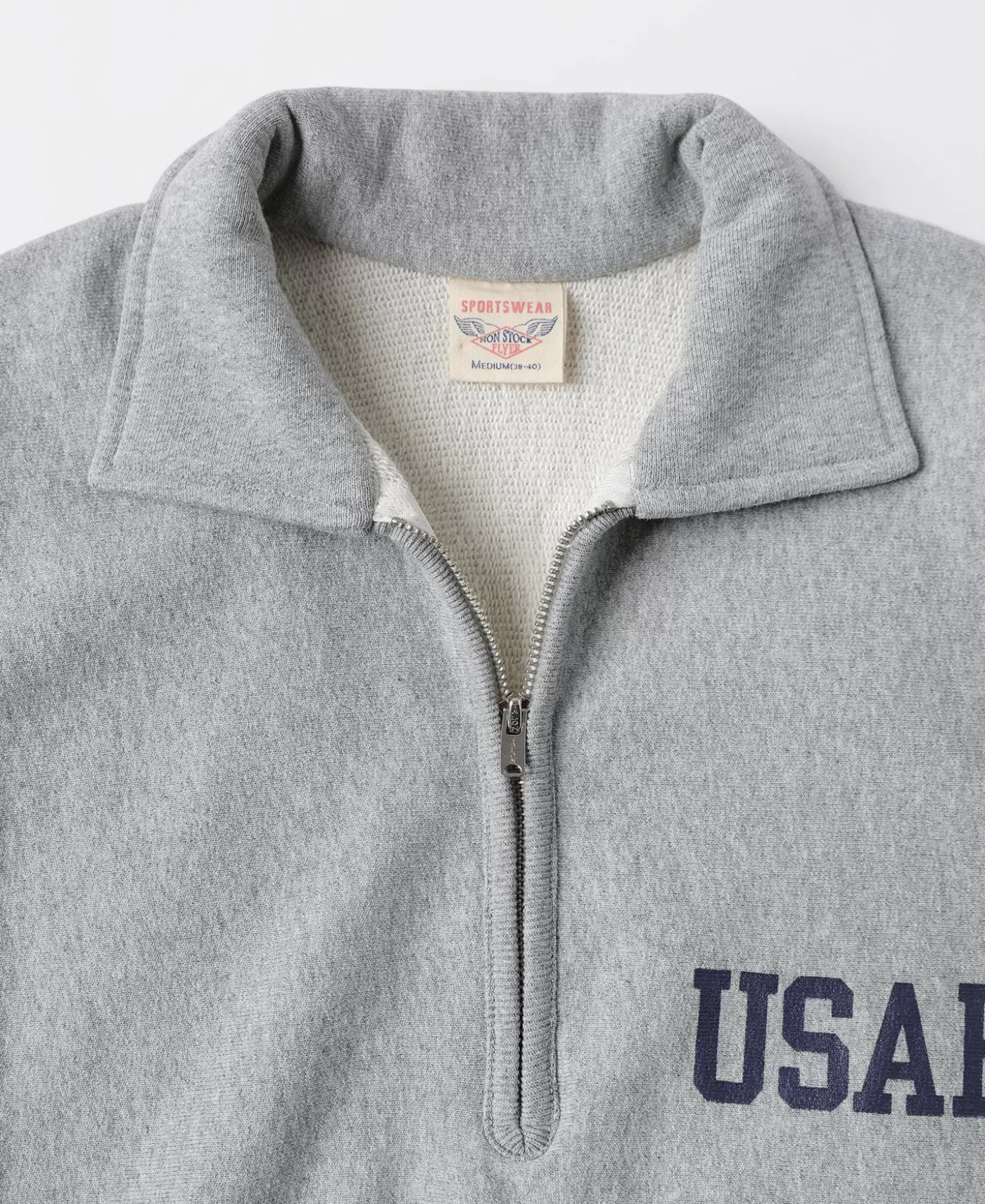 s_usafa_reverse_weave_halfzip_sweatshirt__gray_8.webp Sale 1950s USAFA Reverse Weave Half-Zip Sweatshirt - Sweatshirts & Hoodies