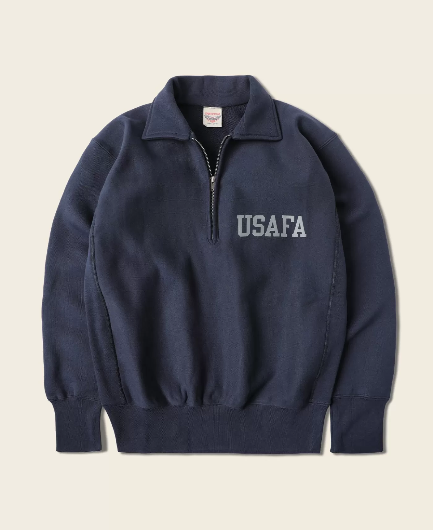 Fashion 1950s USAFA Reverse Weave Half-Zip Sweatshirt - Sweatshirts & Hoodies