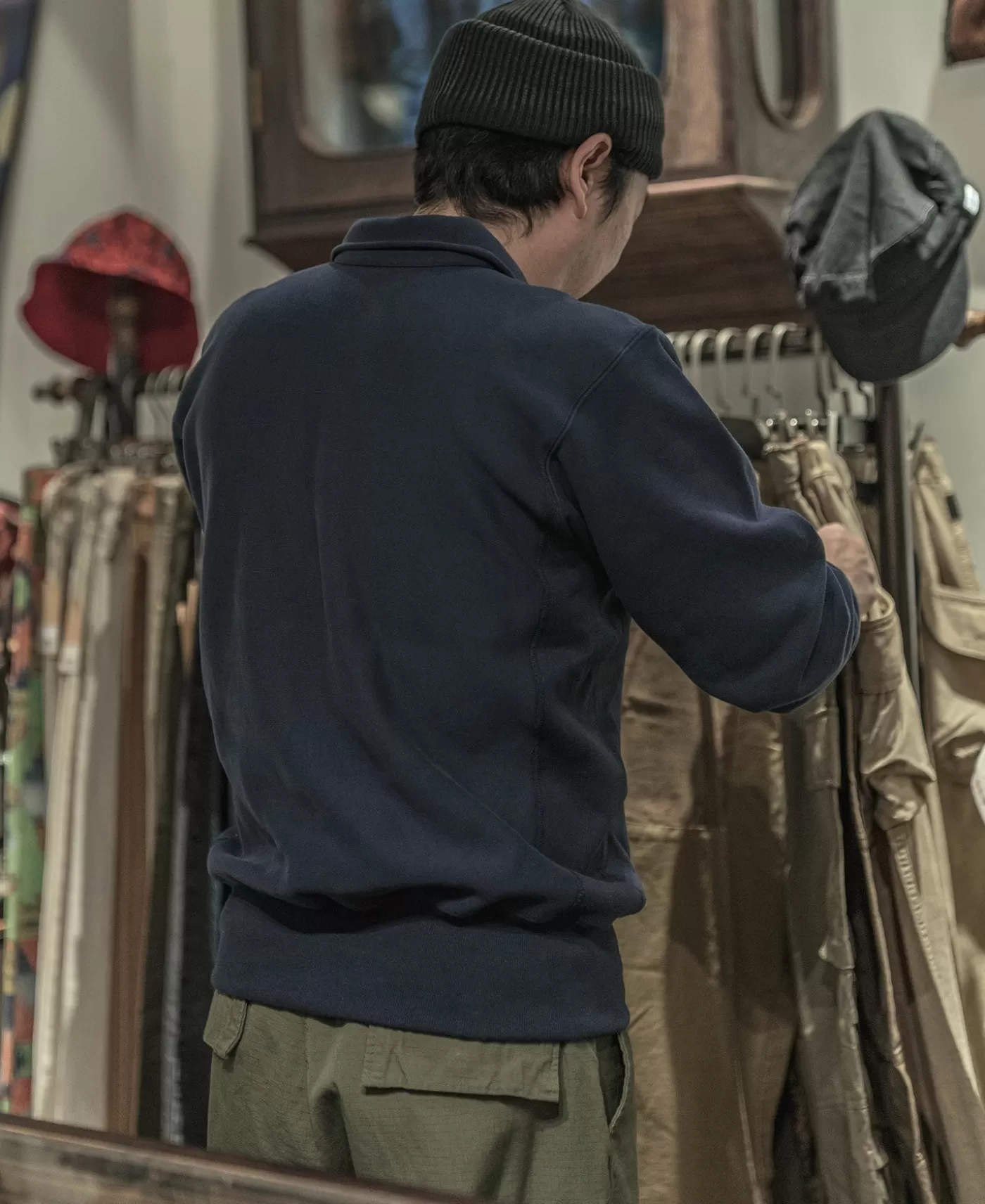 s_usafa_reverse_weave_halfzip_sweatshirt__navy_5.webp Fashion 1950s USAFA Reverse Weave Half-Zip Sweatshirt - Sweatshirts & Hoodies