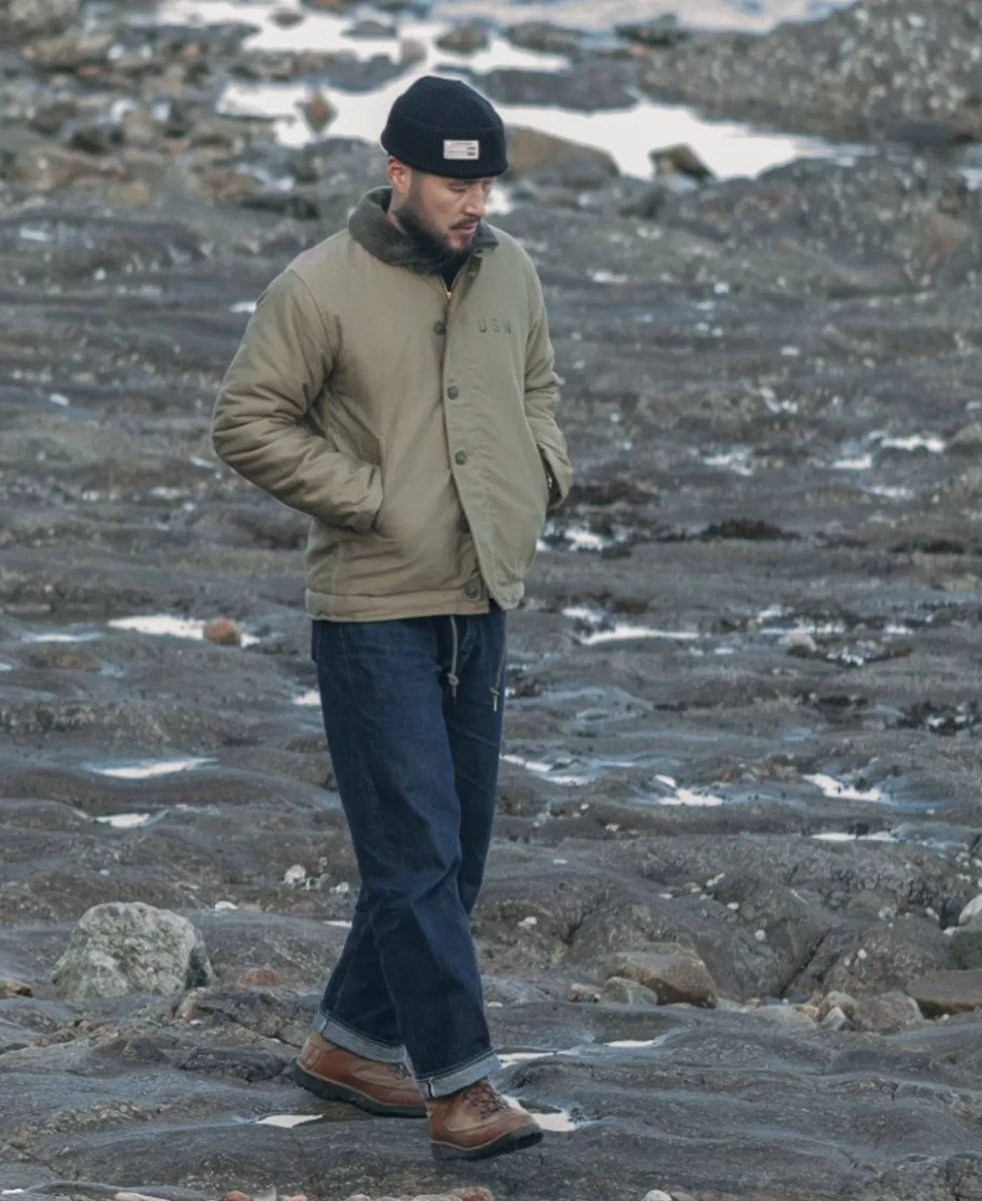 s_usn_rd_type_n_woolen_deck_jacket__khaki_stencil_6.webp Store 1940s USN 3rd Type N-1 Woolen Deck Jacket - Stencil Jackets & Coats