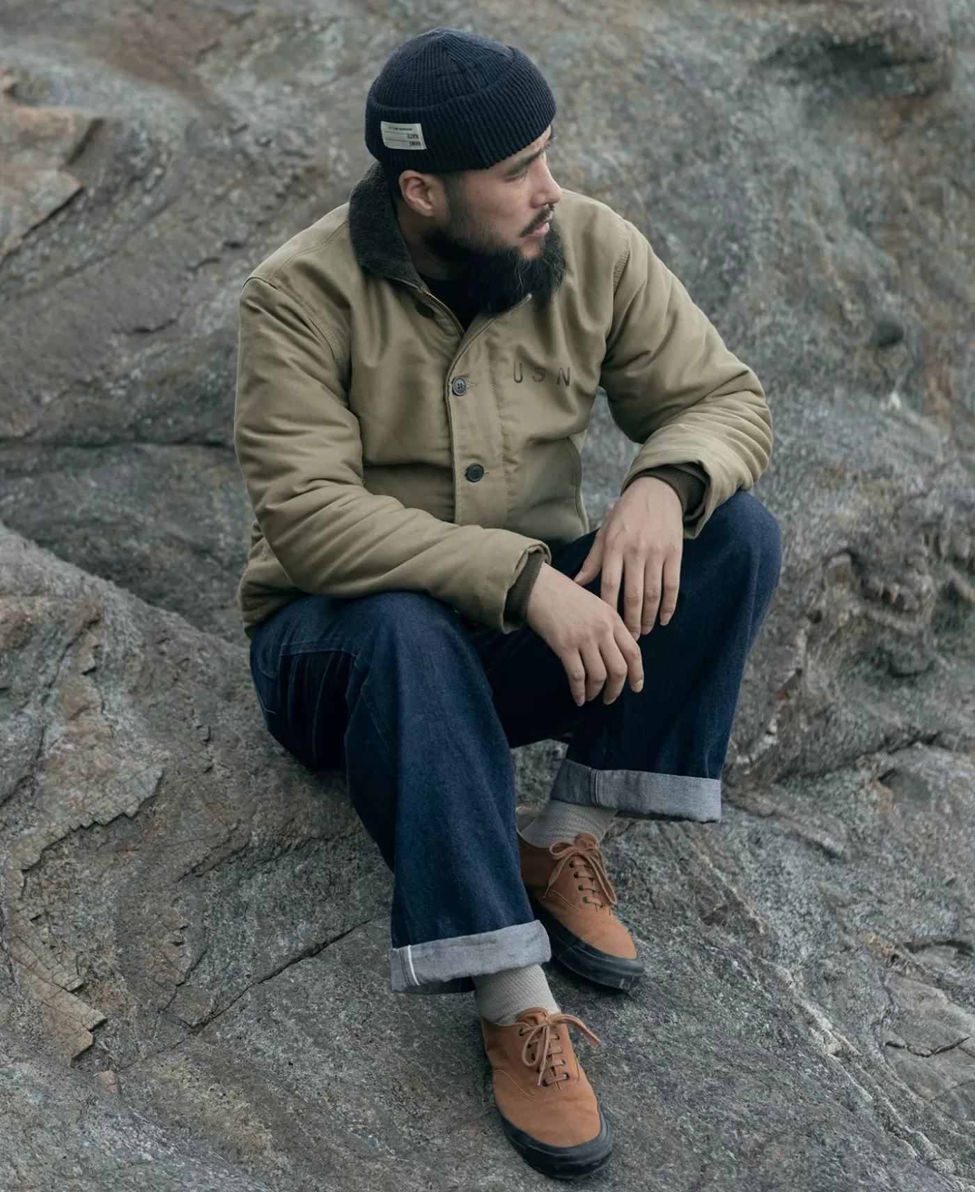 s_usn_rd_type_n_woolen_deck_jacket__khaki_stencil_7.webp Store 1940s USN 3rd Type N-1 Woolen Deck Jacket - Stencil Jackets & Coats