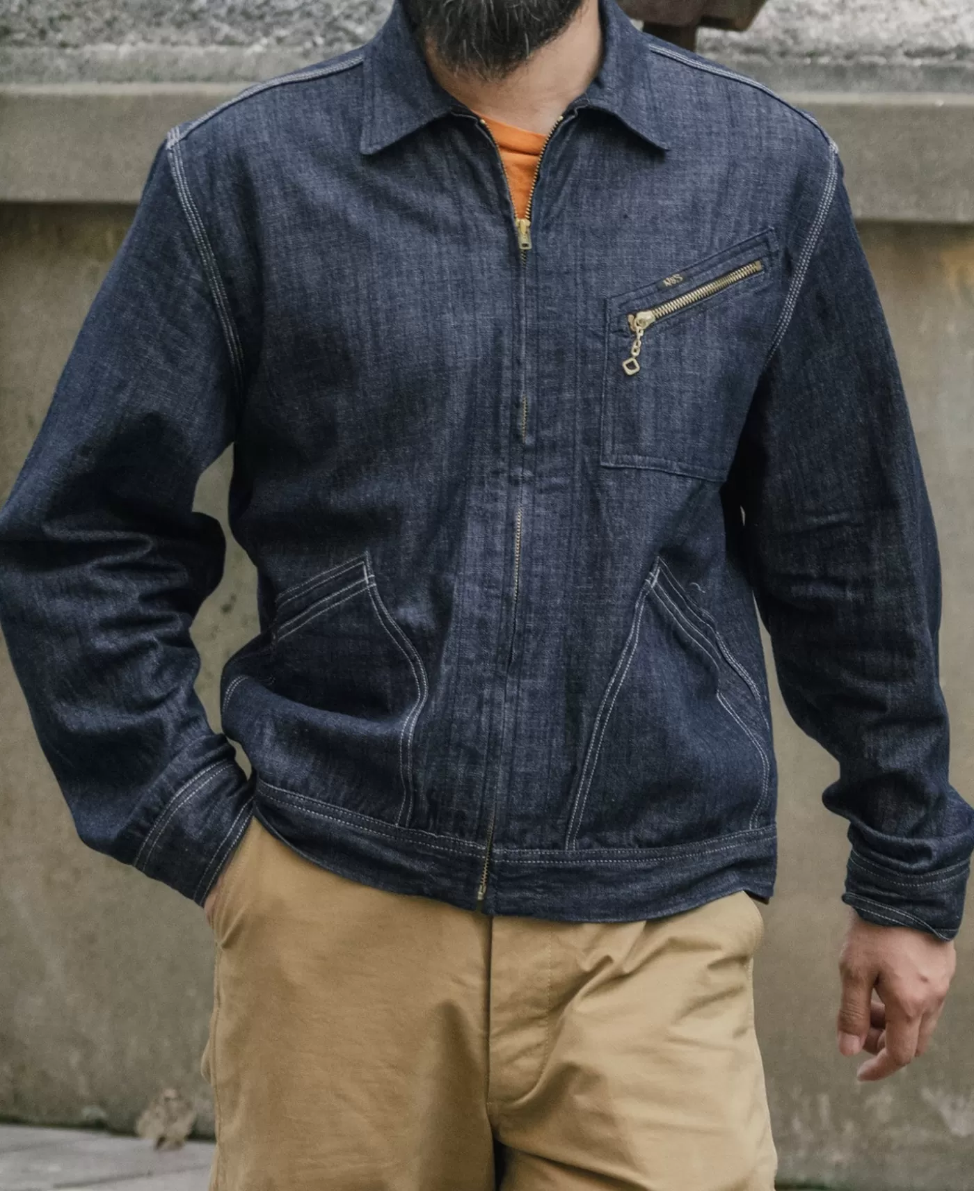 s_zip_up_denim_work_jacket_2.webp Outlet 1960s Zip Up Denim Work Jacket Denim Jackets | Jackets & Coats