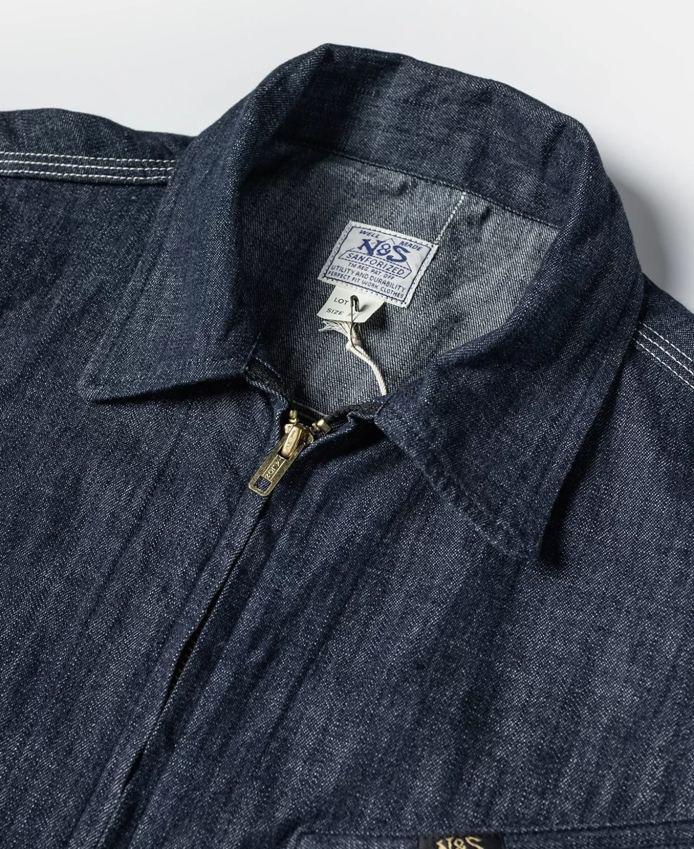 s_zip_up_denim_work_jacket_5.webp Outlet 1960s Zip Up Denim Work Jacket Denim Jackets | Jackets & Coats