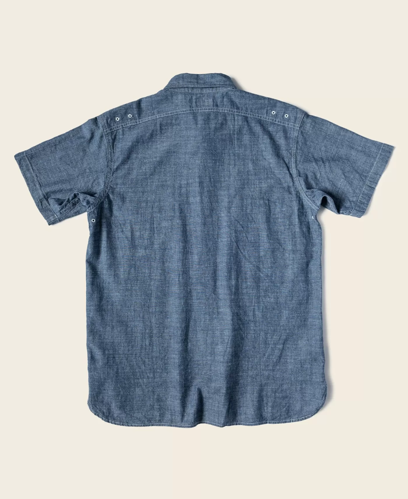 Store 1943 Slub Cotton Chambray Work Shirt Short Sleeve Shirts