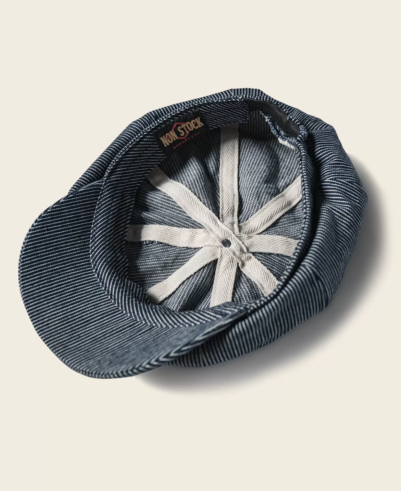 striped_denim_newsboy_cap_3.webp Outlet Denim Newsboy Cap Hats & Caps