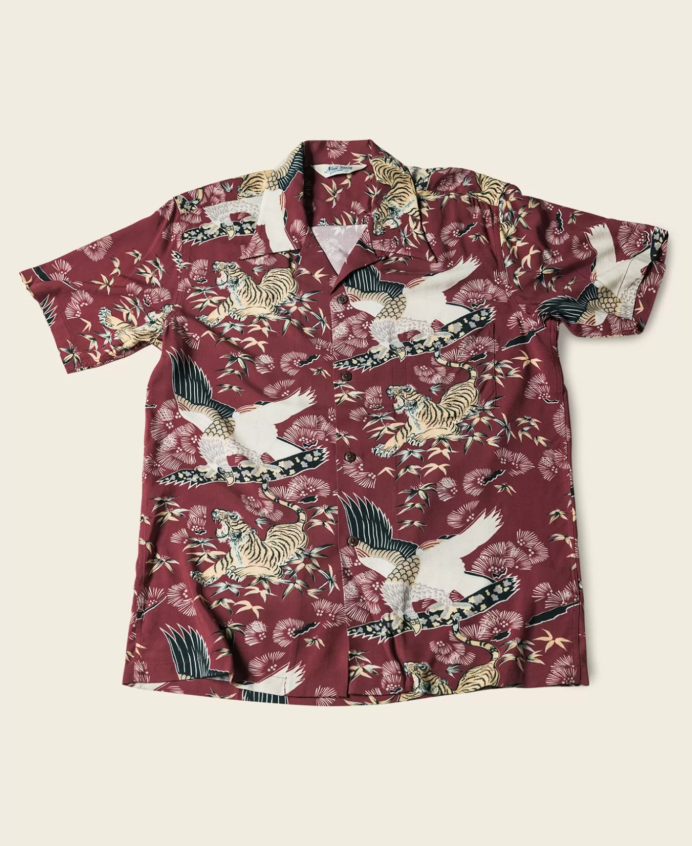 Discount Ukiyo-e Tiger & Crane Pattern Aloha Shirt - Short Sleeve Shirts | Hawaiian Shirts