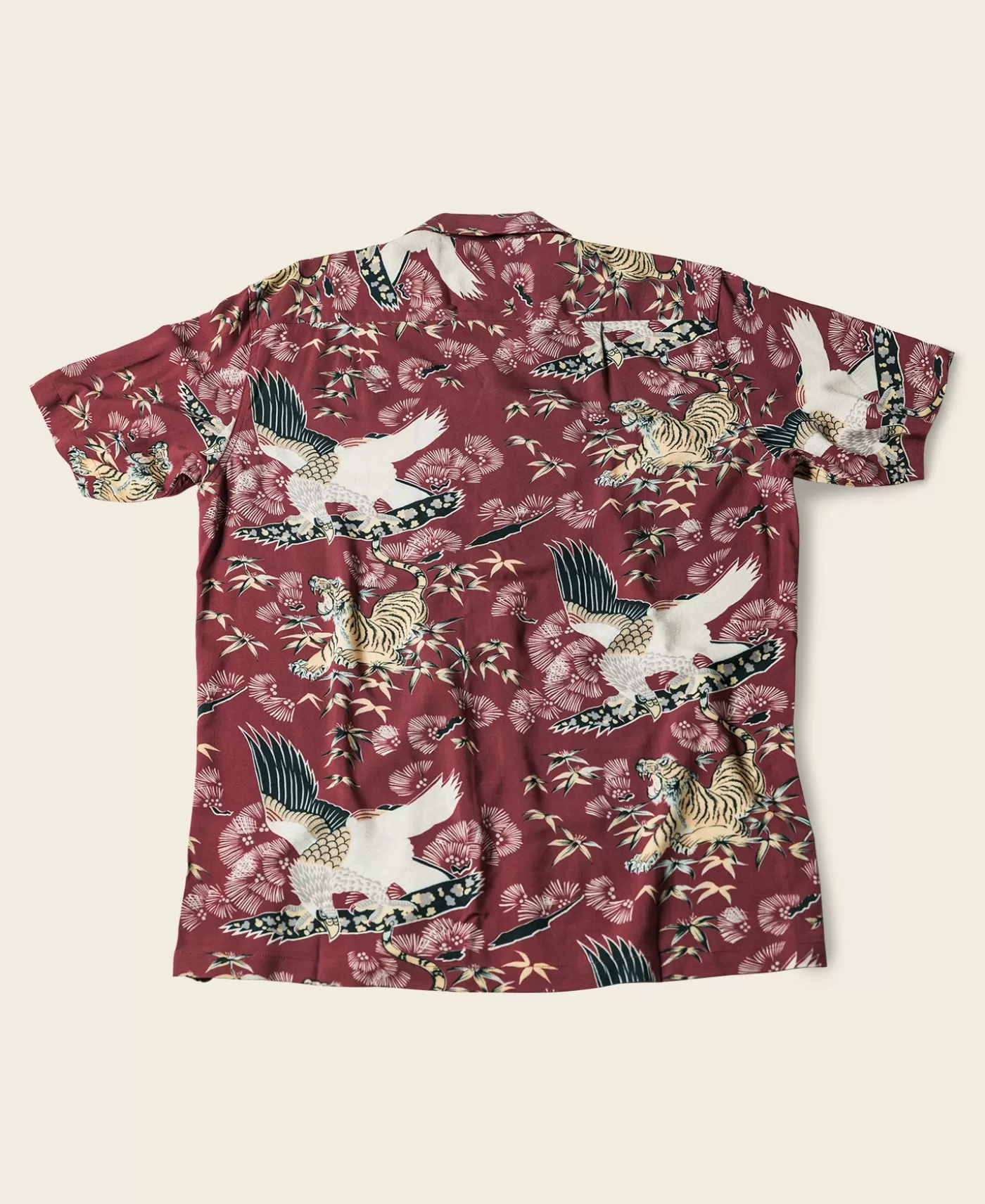 Discount Ukiyo-e Tiger & Crane Pattern Aloha Shirt - Short Sleeve Shirts | Hawaiian Shirts