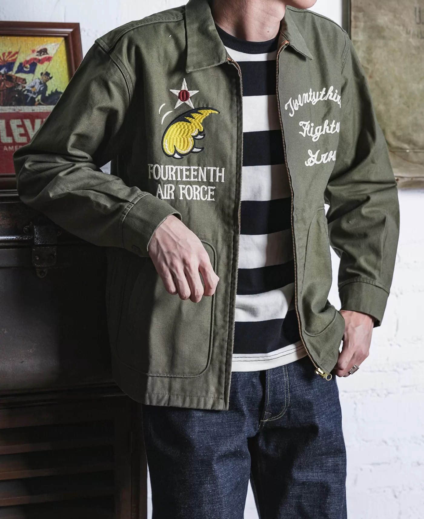 usaaf_th_air_force_flying_tigers_embroidery_jacket_4.webp Best USAAF 14th Air Force Flying Tigers Embroidery Jacket Jackets & Coats