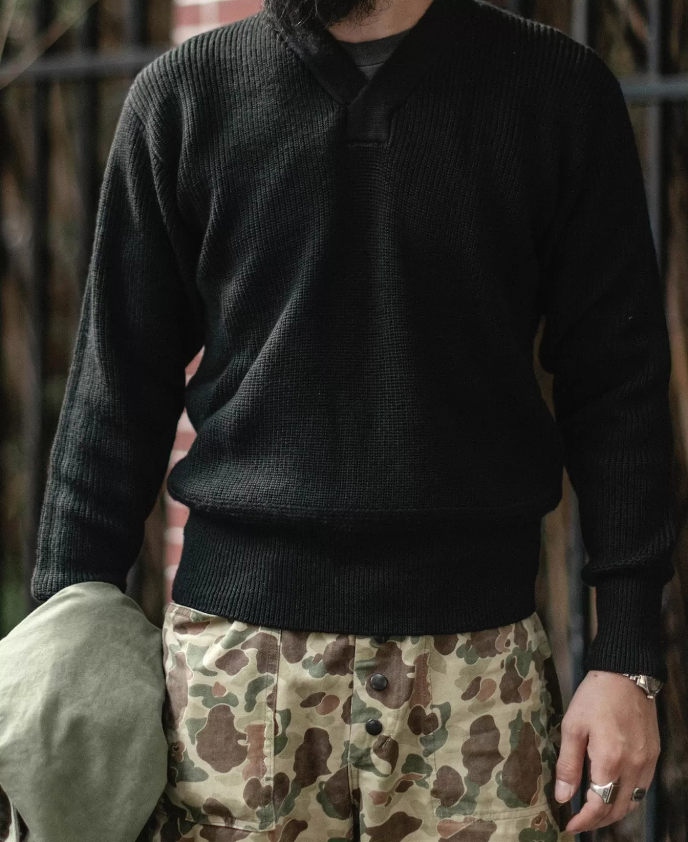 usaaf_type_a_vneck_mechanics_sweater__black_3.webp Cheap USAAF Type A-1 V-neck Mechanics Sweater - Knitwear