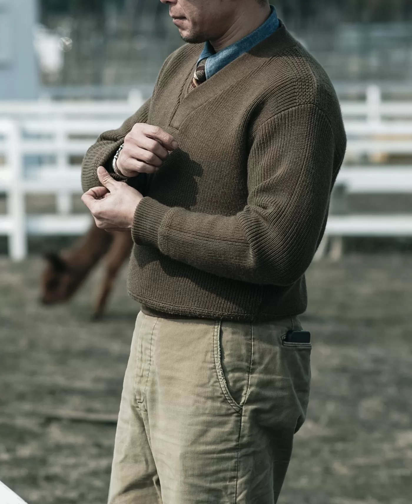 usaaf_type_a_vneck_mechanics_sweater__olive_2.webp Cheap USAAF Type A-1 V-neck Mechanics Sweater - Knitwear