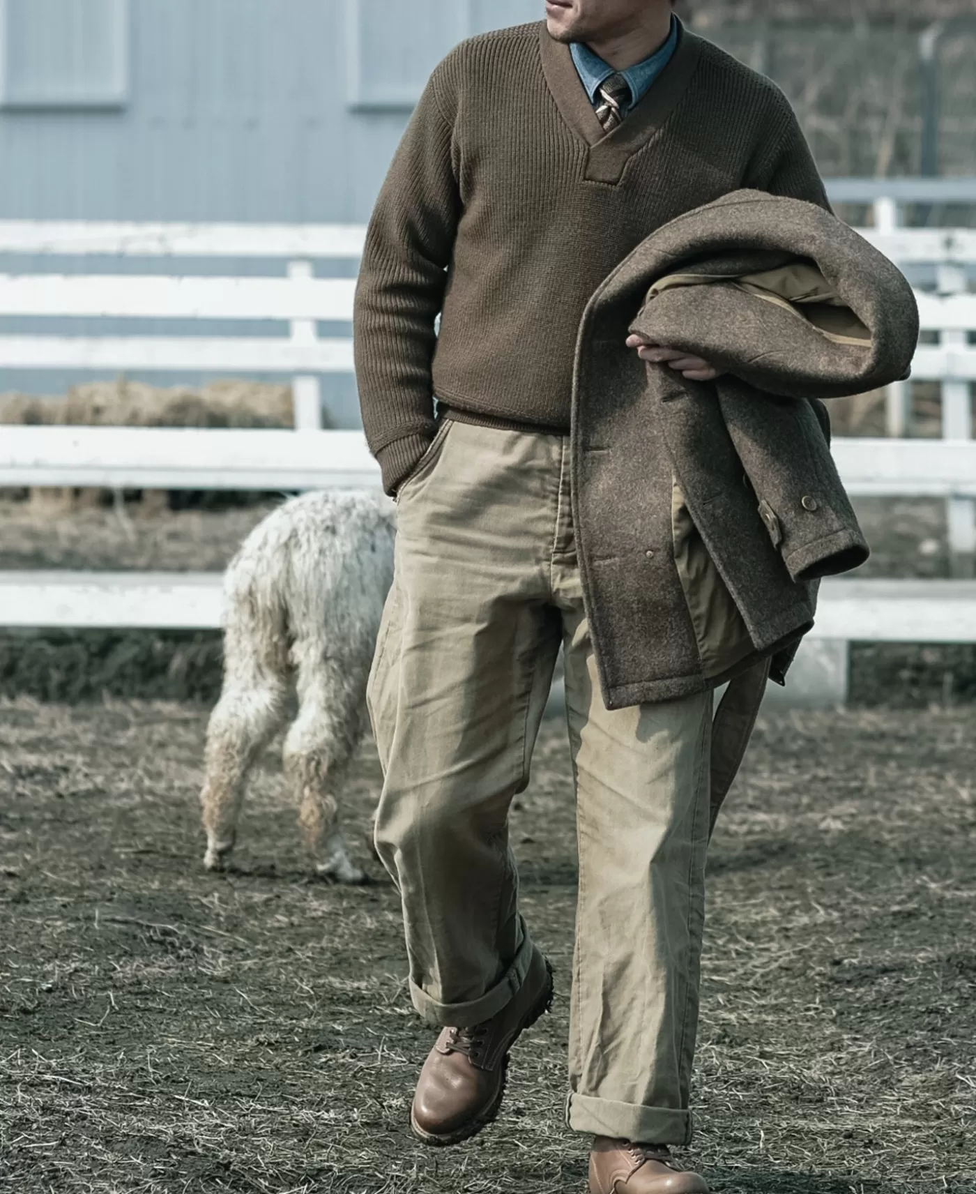 usaaf_type_a_vneck_mechanics_sweater__olive_4.webp Cheap USAAF Type A-1 V-neck Mechanics Sweater - Knitwear