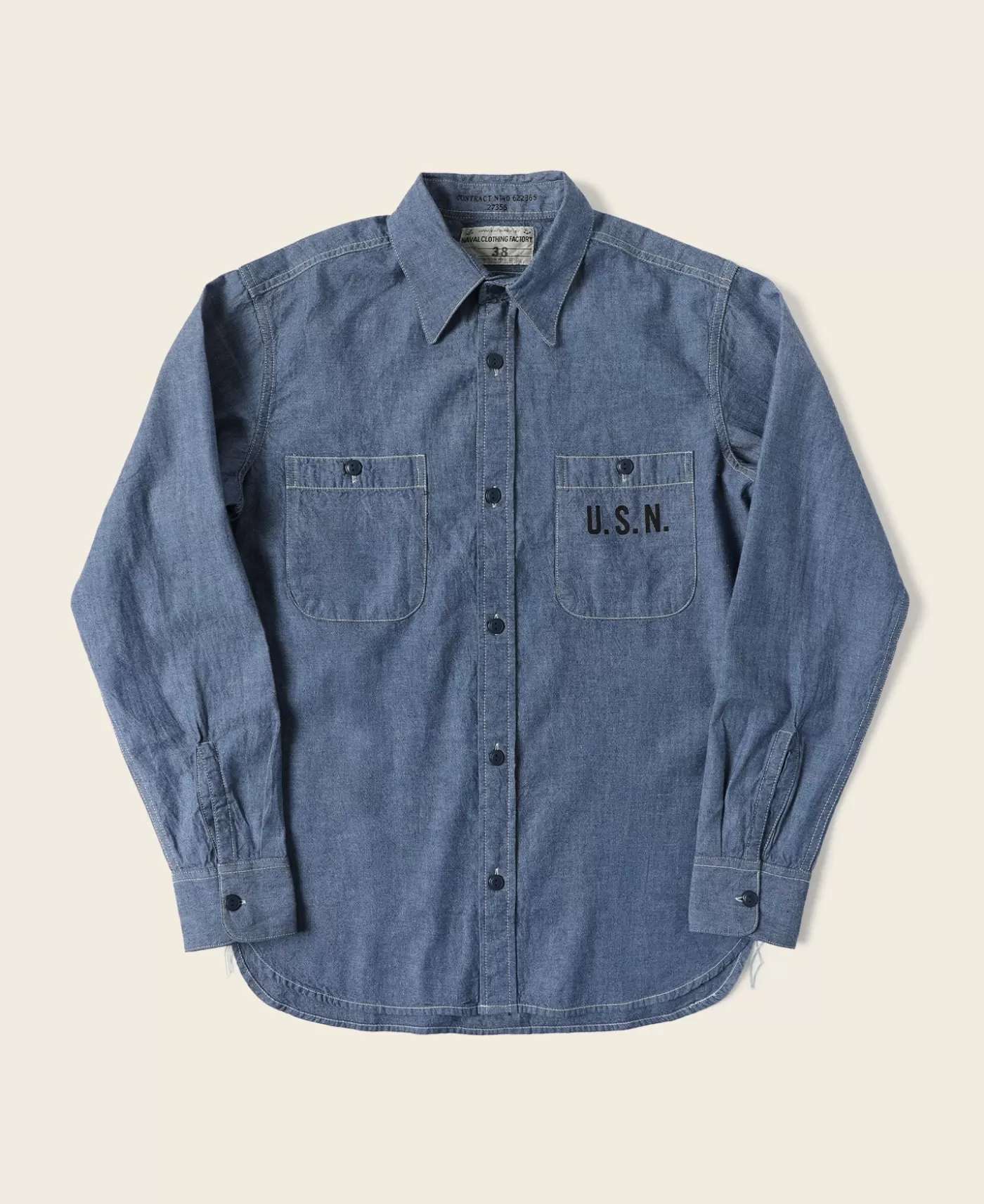 Cheap U.S.N. Chambray Shirt Long Sleeve Shirts