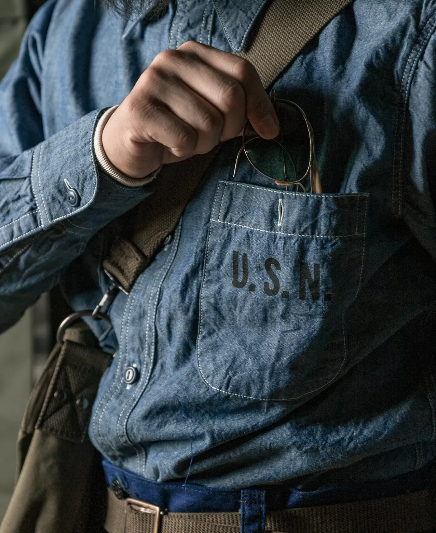 usn_chambray_shirt_5.webp Cheap U.S.N. Chambray Shirt Long Sleeve Shirts