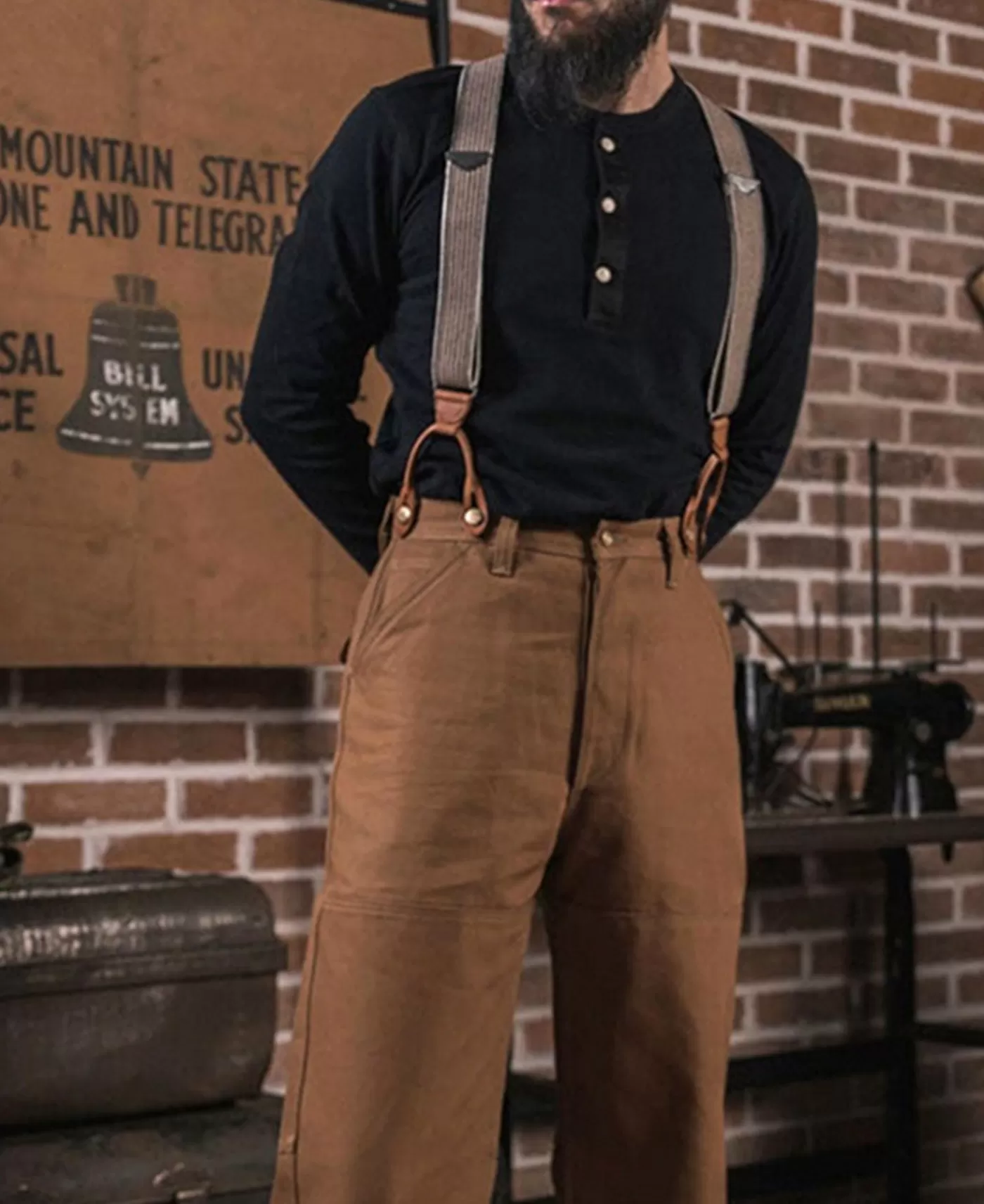 vintage_long_sleeve_henley_shirt__black_2.webp Outlet Vintage Long Sleeve Henley Shirt - Long Sleeve T-Shirts | Henleys