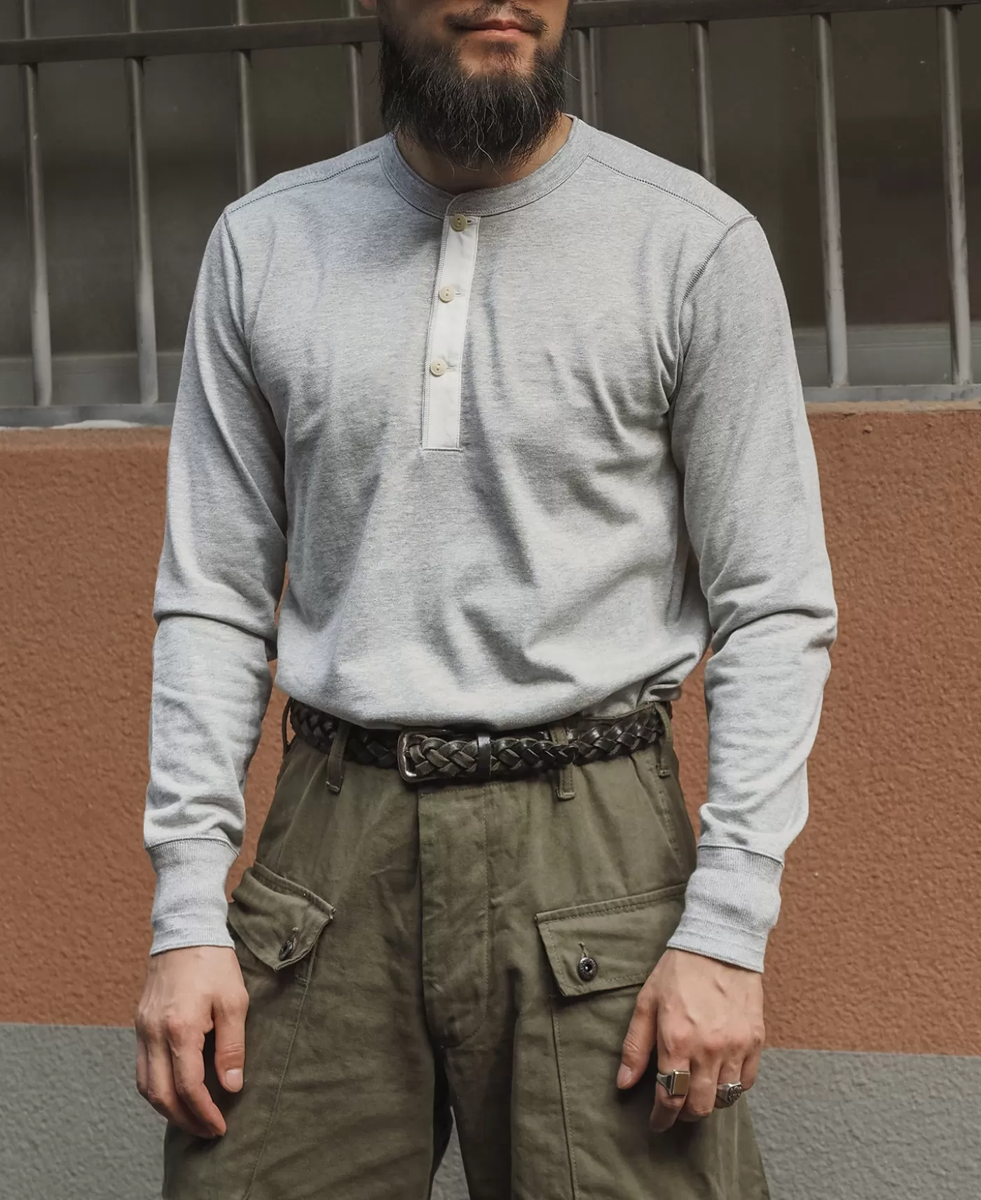 vintage_long_sleeve_henley_shirt__gray_3.webp Store Vintage Long Sleeve Henley Shirt - Long Sleeve T-Shirts | Henleys