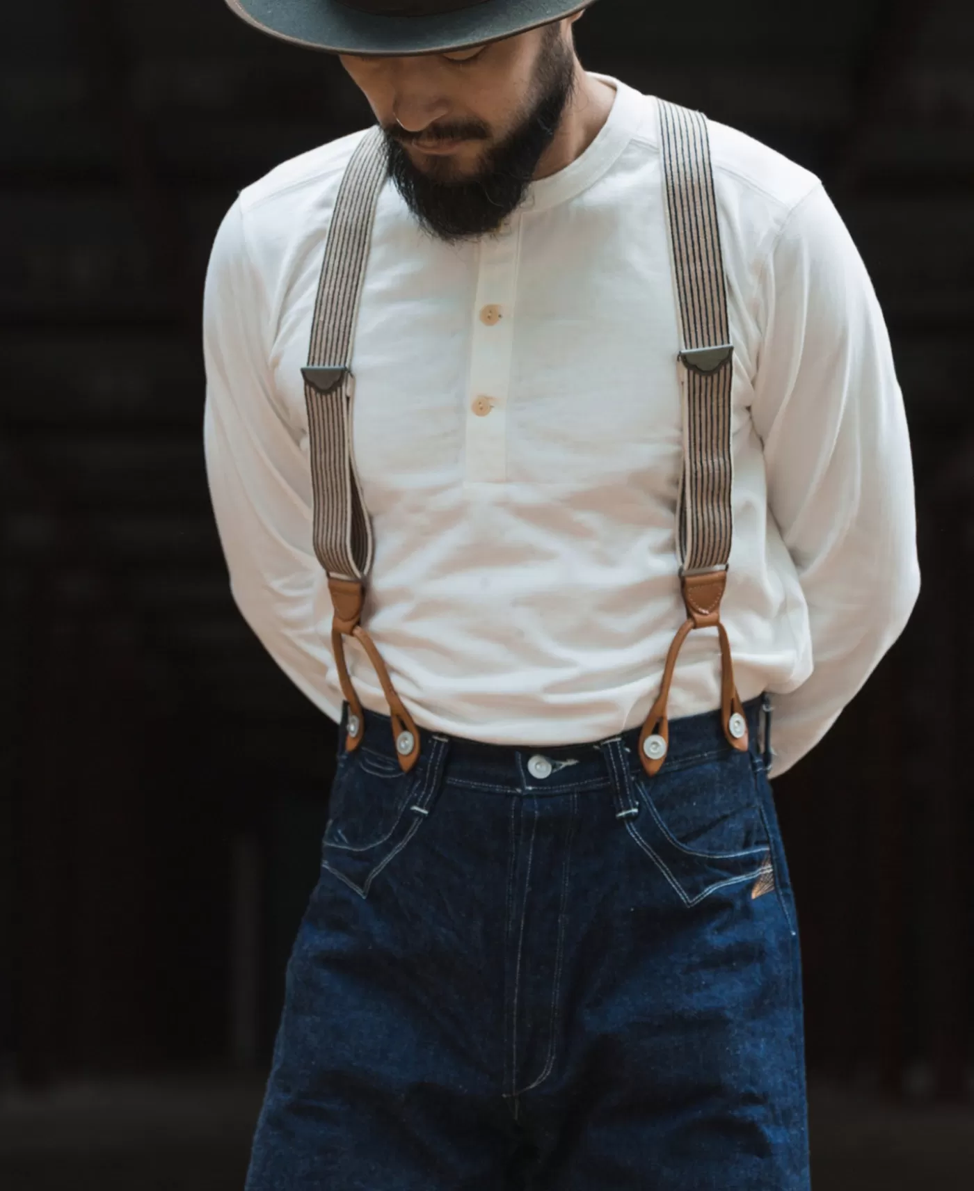 vintage_long_sleeve_henley_shirt__white_3.webp Discount Vintage Long Sleeve Henley Shirt - Long Sleeve T-Shirts | Henleys