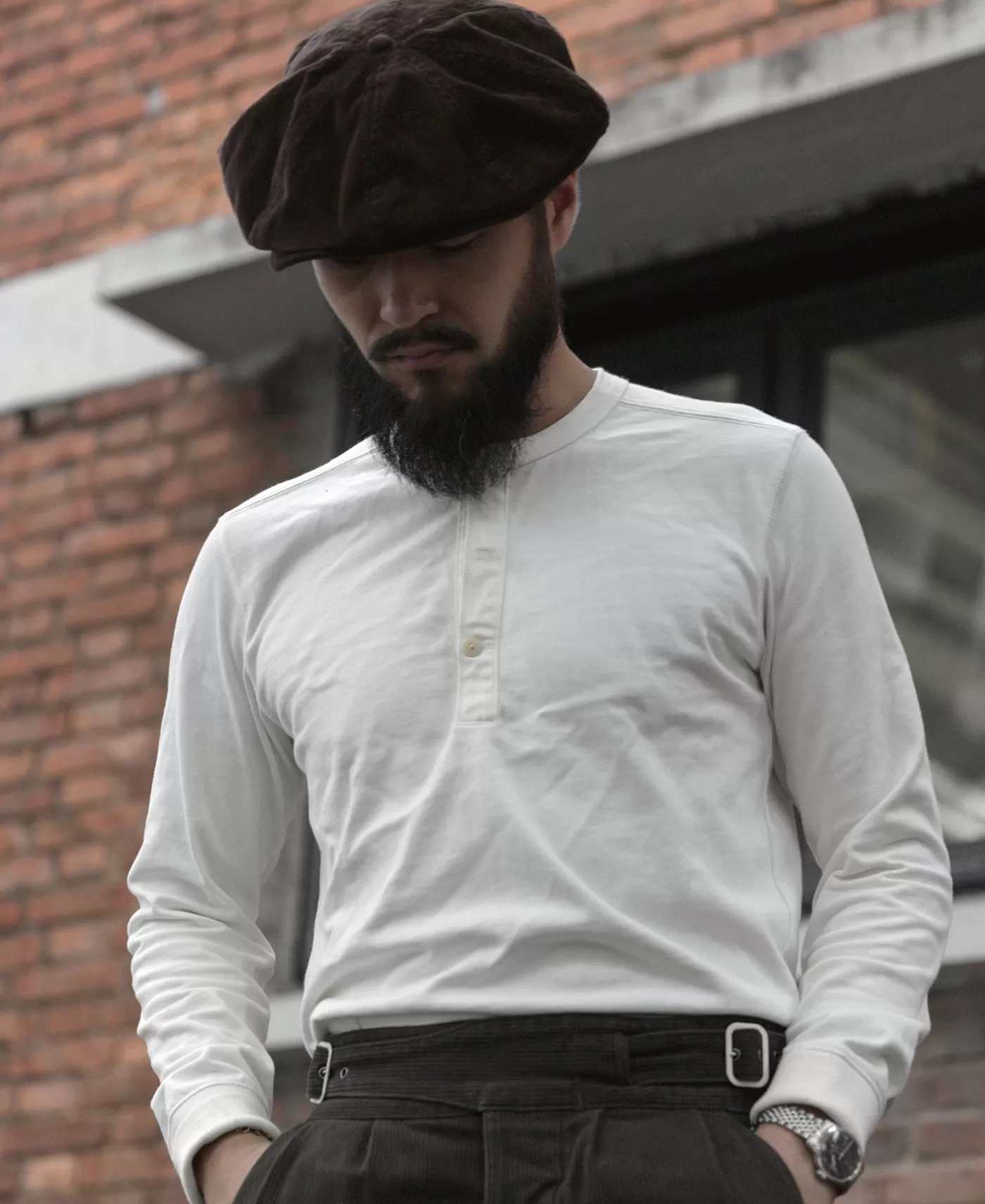 vintage_long_sleeve_henley_shirt__white_5.webp Discount Vintage Long Sleeve Henley Shirt - Long Sleeve T-Shirts | Henleys