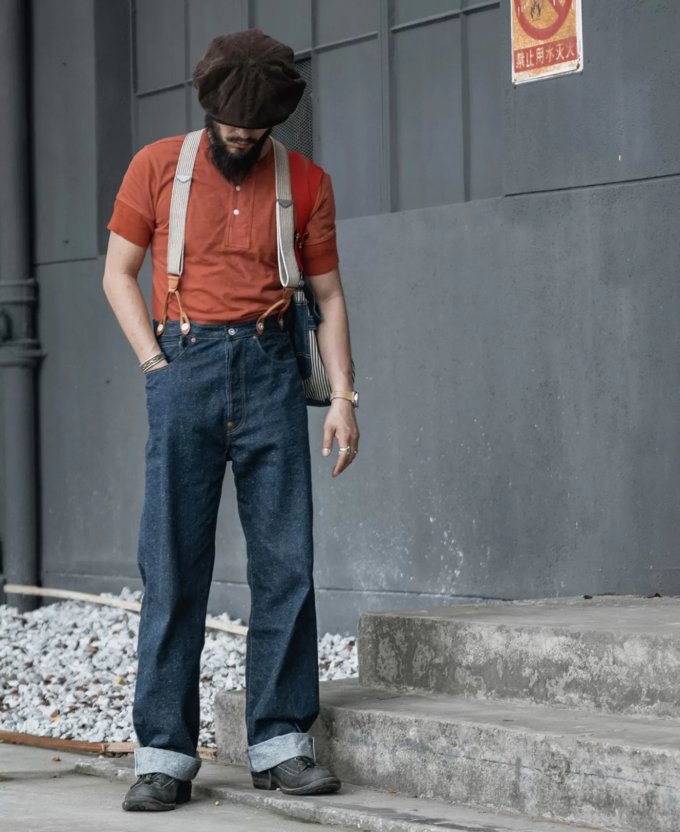 vintage_short_sleeve_henley_tshirt__brick_red_5.webp Best Sale Vintage Short Sleeve Henley T-Shirt - Short Sleeve T-Shirts | Henleys