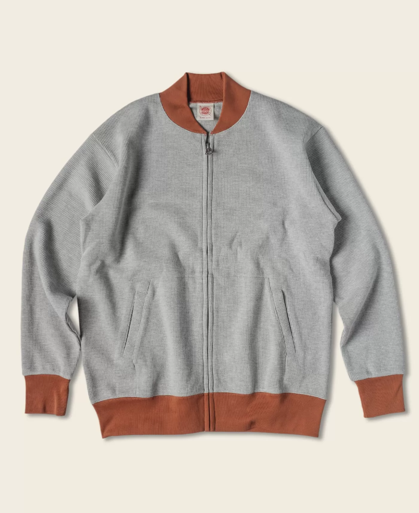 Hot Waffle Cotton Full-Zip Track Jacket - Jackets & Coats