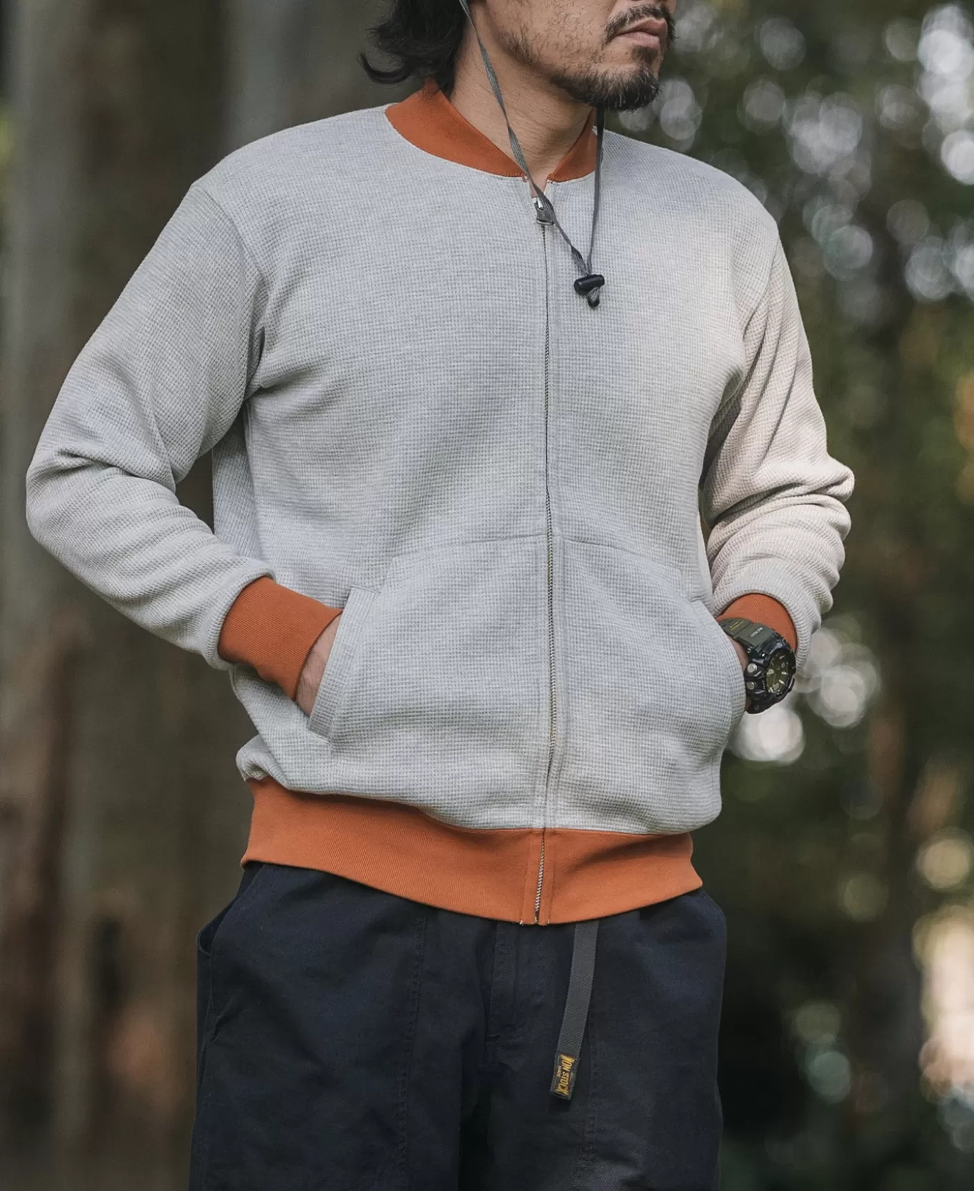 waffle_cotton_fullzip_track_jacket__gray_4.webp Hot Waffle Cotton Full-Zip Track Jacket - Jackets & Coats