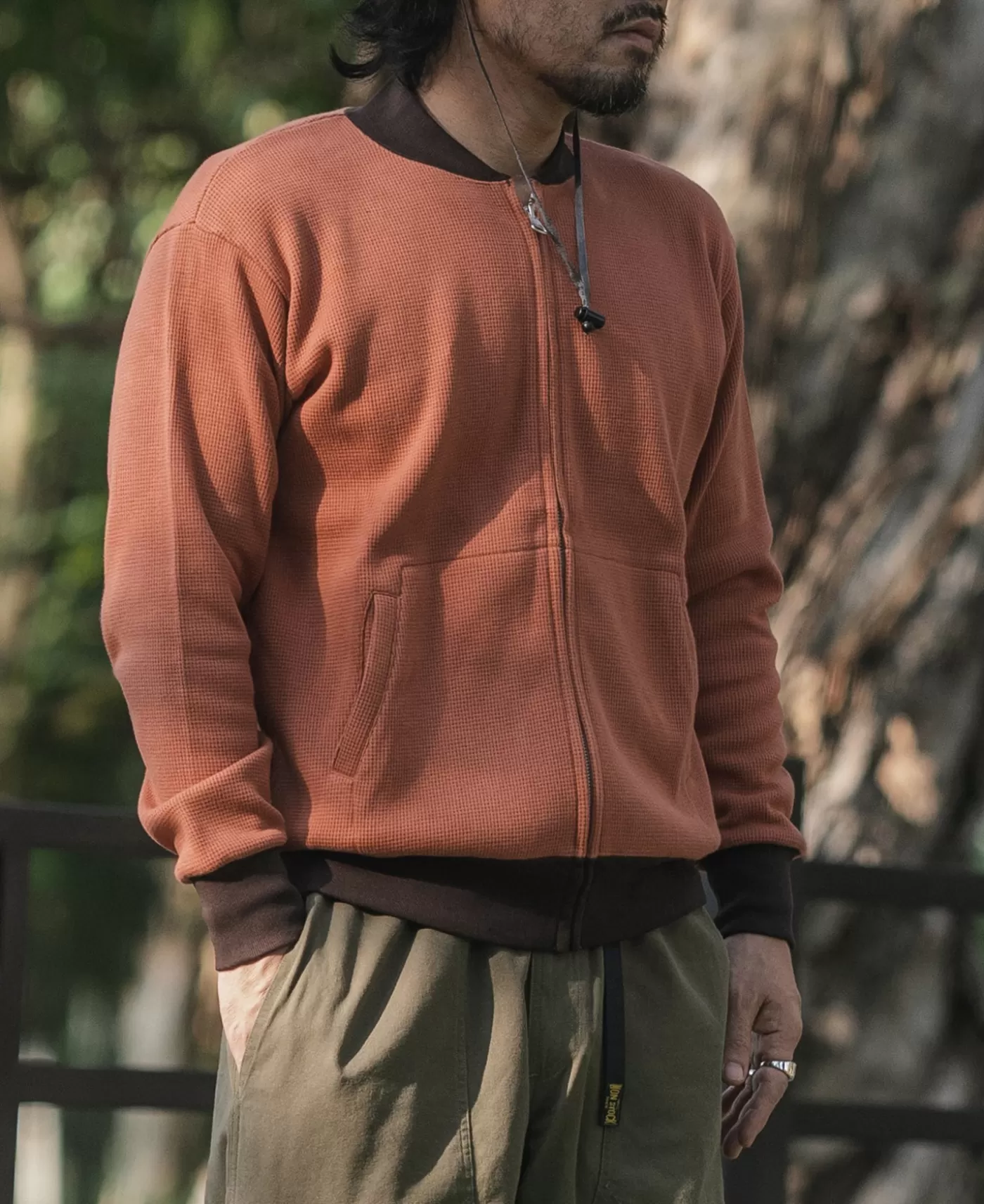 waffle_cotton_fullzip_track_jacket__orange_3.webp Sale Waffle Cotton Full-Zip Track Jacket - Jackets & Coats