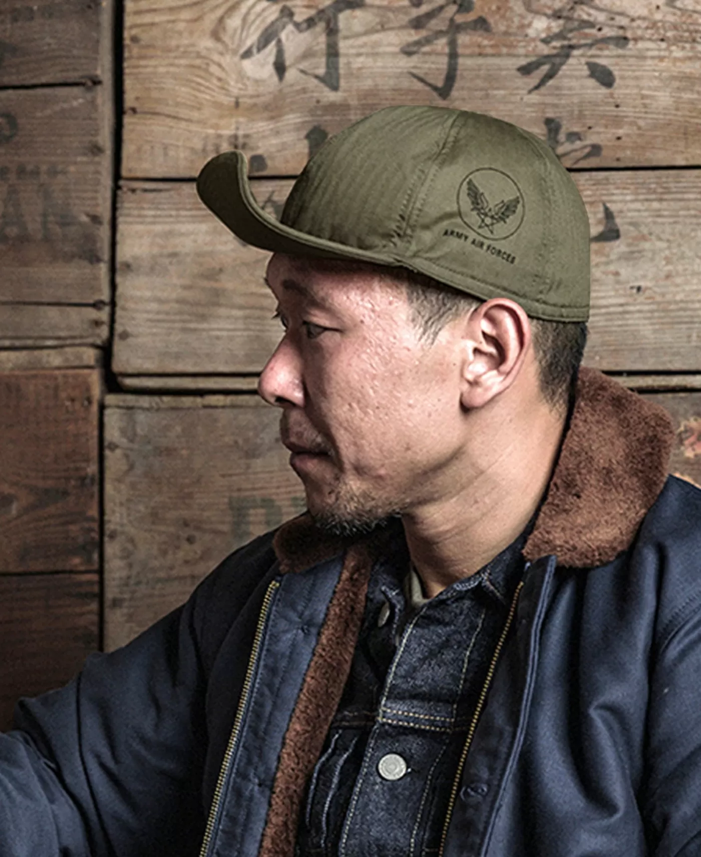 wwii_usaaf_type_a_cap__olive_2.webp Discount WWII USAAF Type A-3 Cap - Hats & Caps