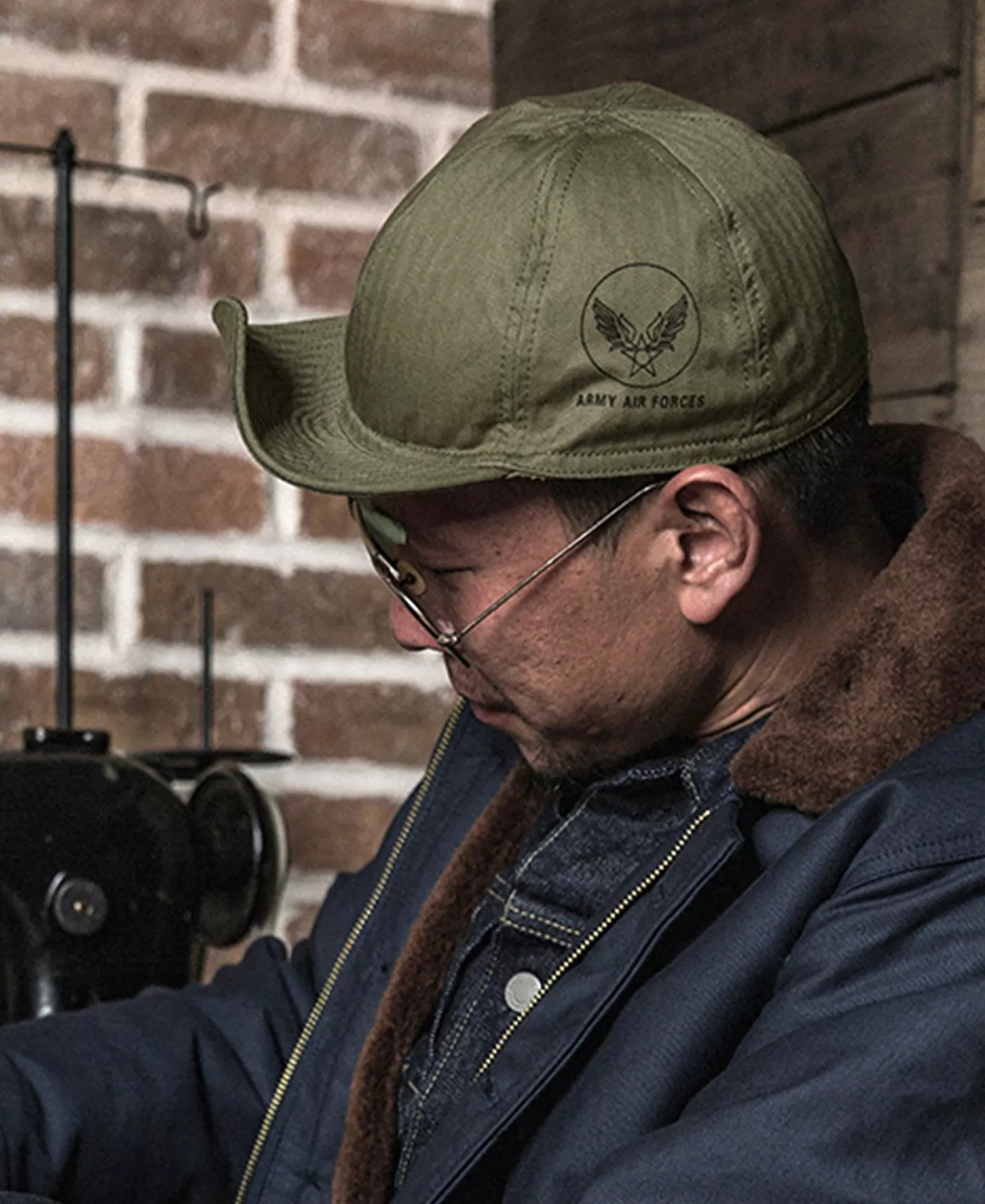 wwii_usaaf_type_a_cap__olive_4.webp Discount WWII USAAF Type A-3 Cap - Hats & Caps